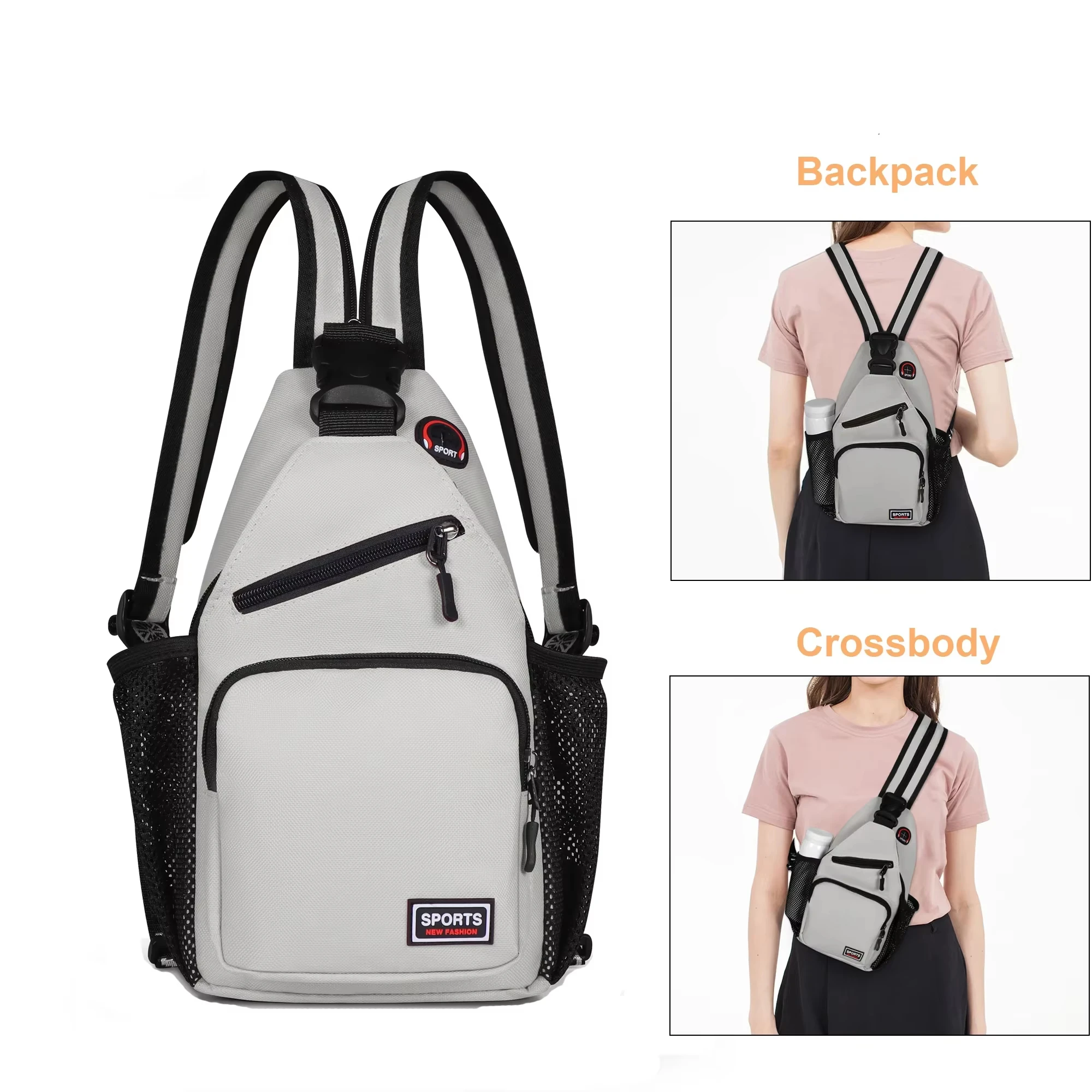 Bolso Bandolera Impermeable para Senderismo y Ciclismo, Mochila Cruzada Transpirable con Correa de Hombro Ajustable