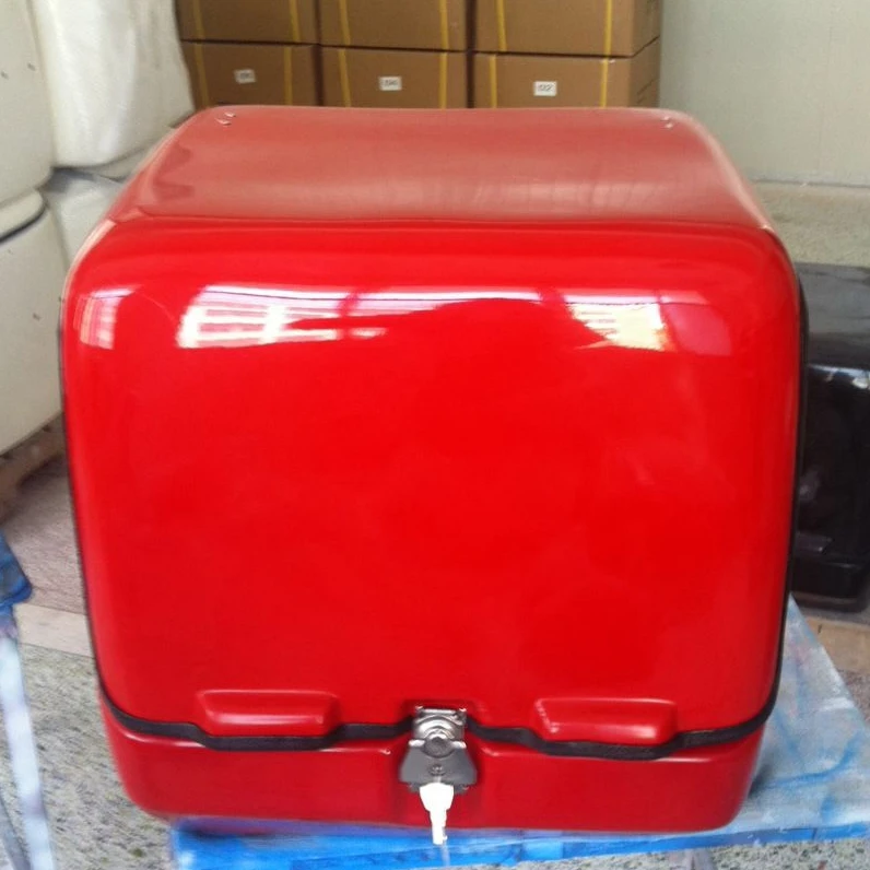 

Motorcycle Bike Scooter Rear Delivery Food Box Made of Fiberglass with Saddle-Backed Shape and Gas Spring