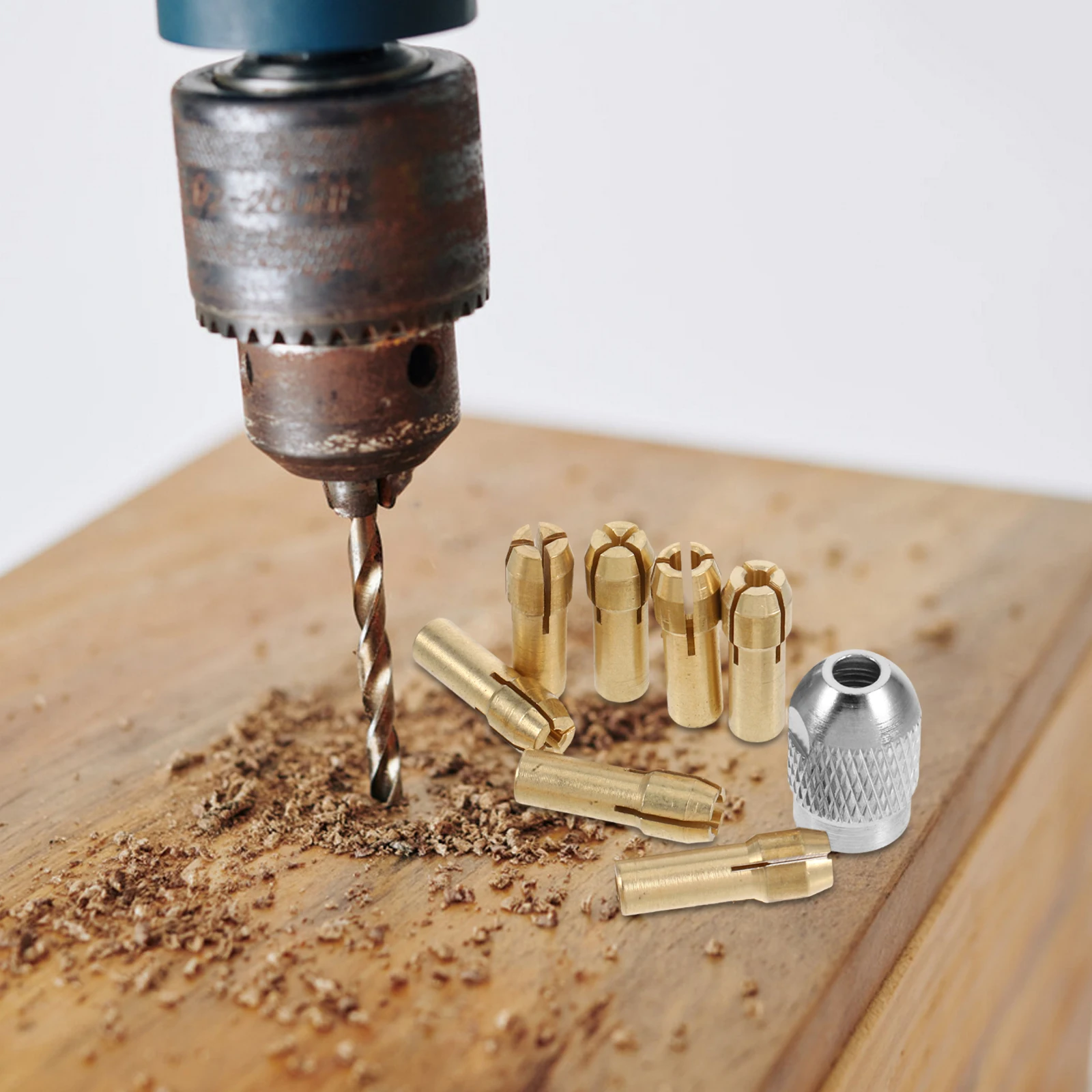 

Electric Grinding Chuck Miniature Drill Collet Set Rotary Tool Die Adapter Carving Bits Jade Nut Polishing Drill Bit Holder