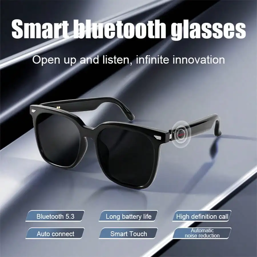 

Умные Bluetooth-очки с сенсорным управлением, HD-звонками, автоматическим подключением и аккумулятором 30 мАч
