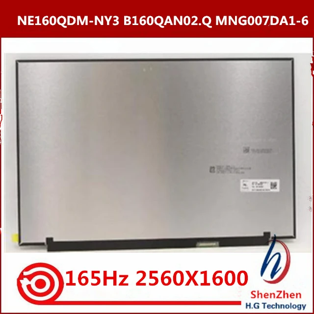 Imagem -02 - para Asus Rog Zephyrus M16 Gu603h Gu603 Tela Lcd do Portátil Não-toque 16.0 Ne160qdm-ny3 V8.0 ou B160qan02.q Mng007da16 2.5k 165hz