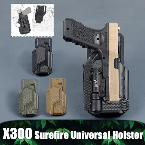 Universal X300 Holster With Surefire X300 Flashlight Tactical Right Hand Pistol G17 G19 Belt Drop Leg Platform QLS Holsters