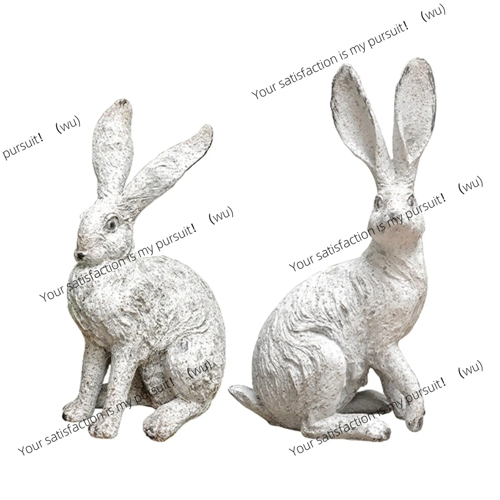 

2Pcs Garden Decor Bunny Figurines Home Decor Country Style Resin Animal Figurines for Outside Lawn Landscape Office Farmhouse