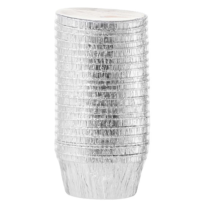 20Pcs Air Fryer Aluminum Foil Cake Cups Microwave Foil Tin Steamer Mats Aluminum Foil BBQ Food Tray Container Baking Molds