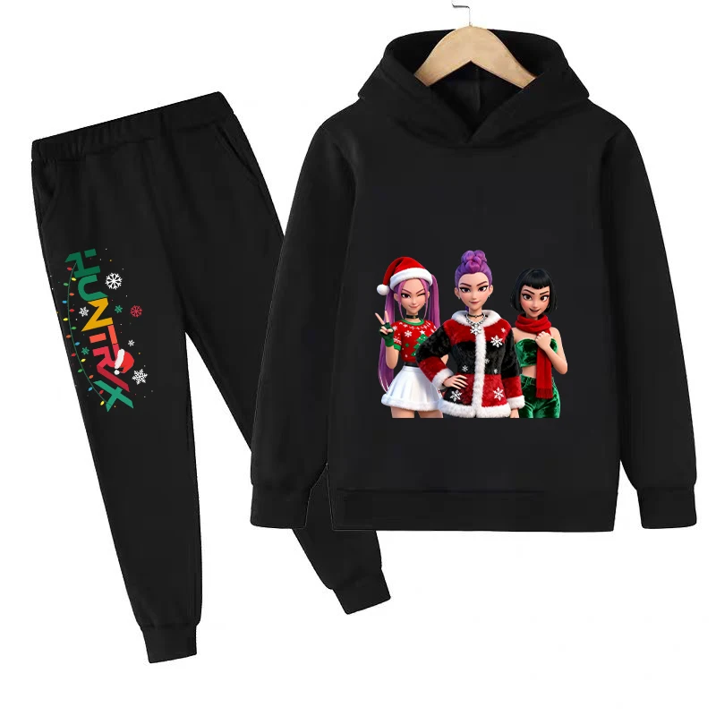 مجموعة هوديي للأطفال من KPop Demon Hunters لعيد الميلاد، تصميم رائع، تبدو الأطفال أنيقة للغاية في ذلك