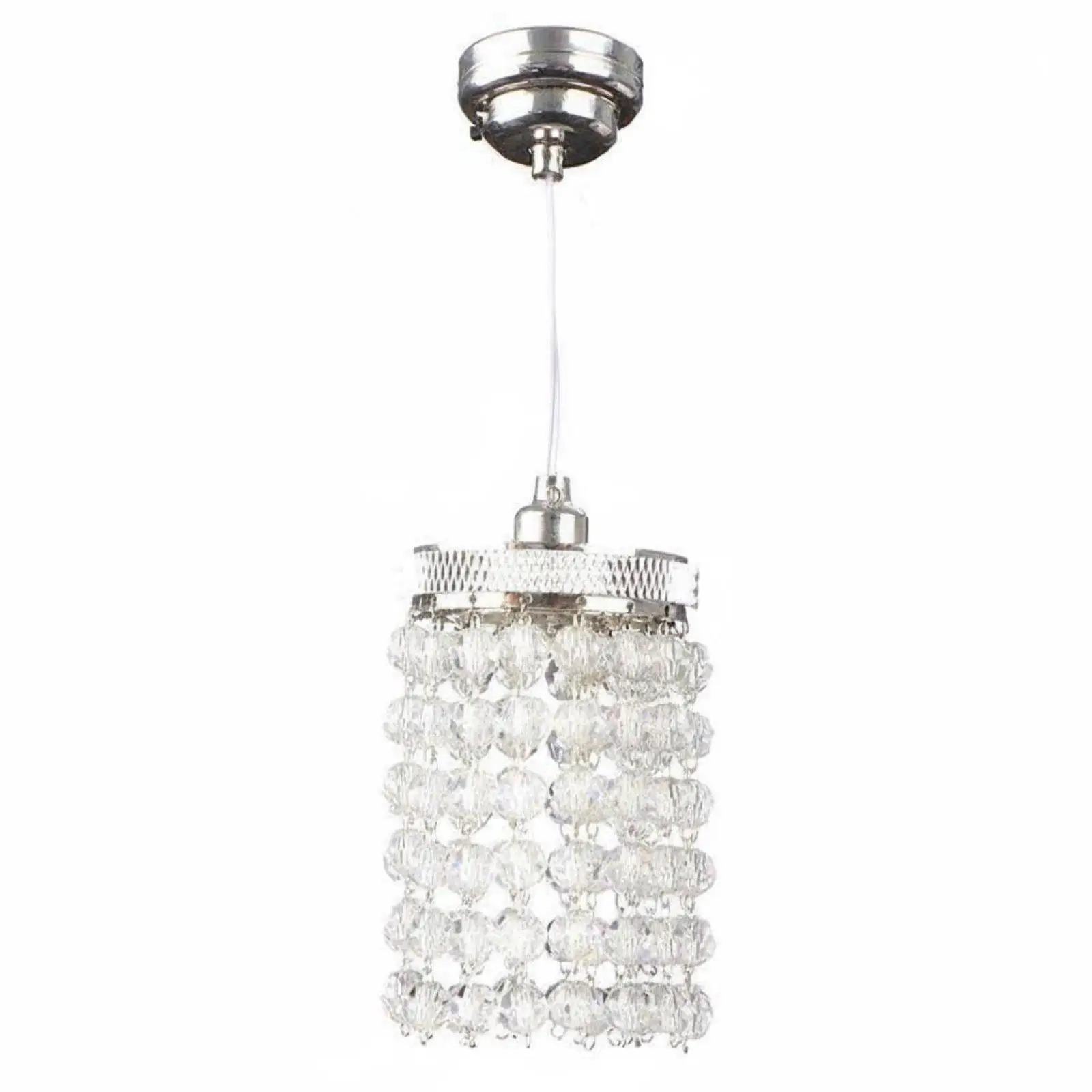 Handcrafted Miniature Chandelier for Dollhouse 1 12 Scale LED Lamp with Crystal Beads Gold Finish Decor
