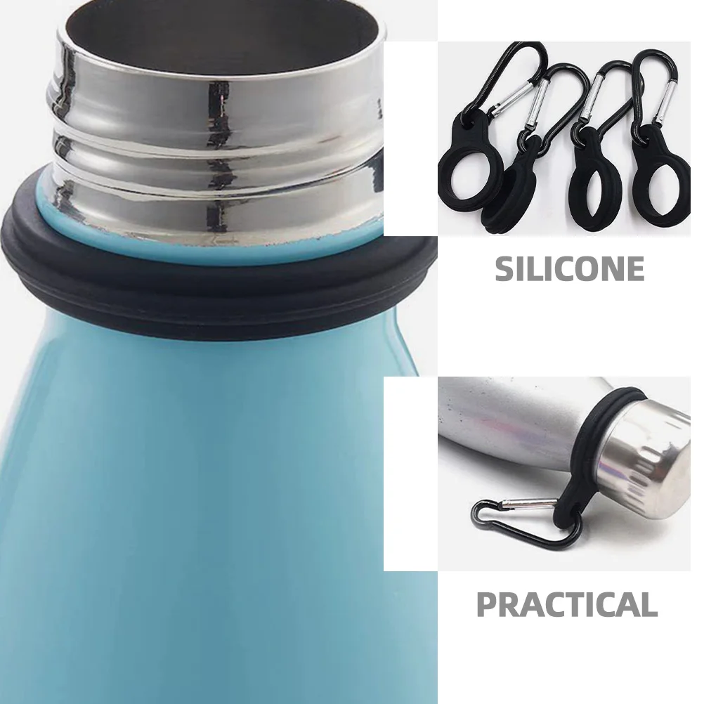 

6Pcs Water Bottle Buckle Mountaineering Bottle Carrier Durable Silicone Aluminum Alloy Outdoor Hiking Climbing Hook