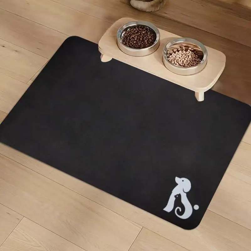 VIKAMA Modern Premium Diatomaceous Earth Pet Placemat Stain Resistant Waterproof Slip Resistant Dog & Cat Food & Lunch Bowl Mat
