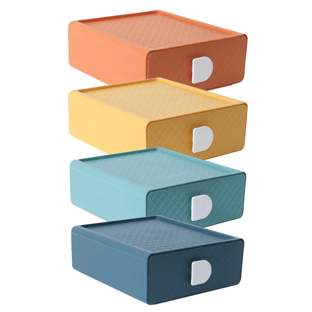 

1 set Drawer Box Desk Organizer Plastic Container Desktop Stationery Boxes Mini Drawers Office Storage Case Tabletop Organizer