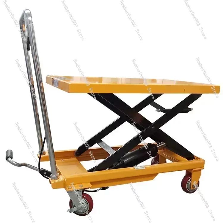 Fork Lift CE Manual Hydraulic Trolley Lift Table Light Weight Table Size Hand Valve 300kg 500kg 815*500*50mm Fixed Handle 210mm