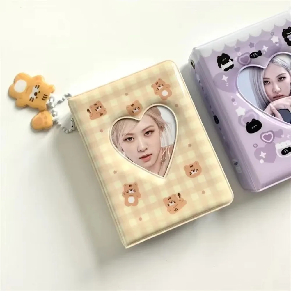 New Cute Bear Photo Album Love Heart Hollow 3 Inch 36 Pockets Photocard Holder Binder Name Card Kpop Card Name Card Book