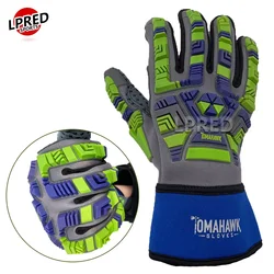 Heavy Duty Work Safety Glove, TPR Impact Resistance, Cut Resistance, Palm Pad Anti-vib, Hi-Viz Color, Abrasion, Grip Work Gear