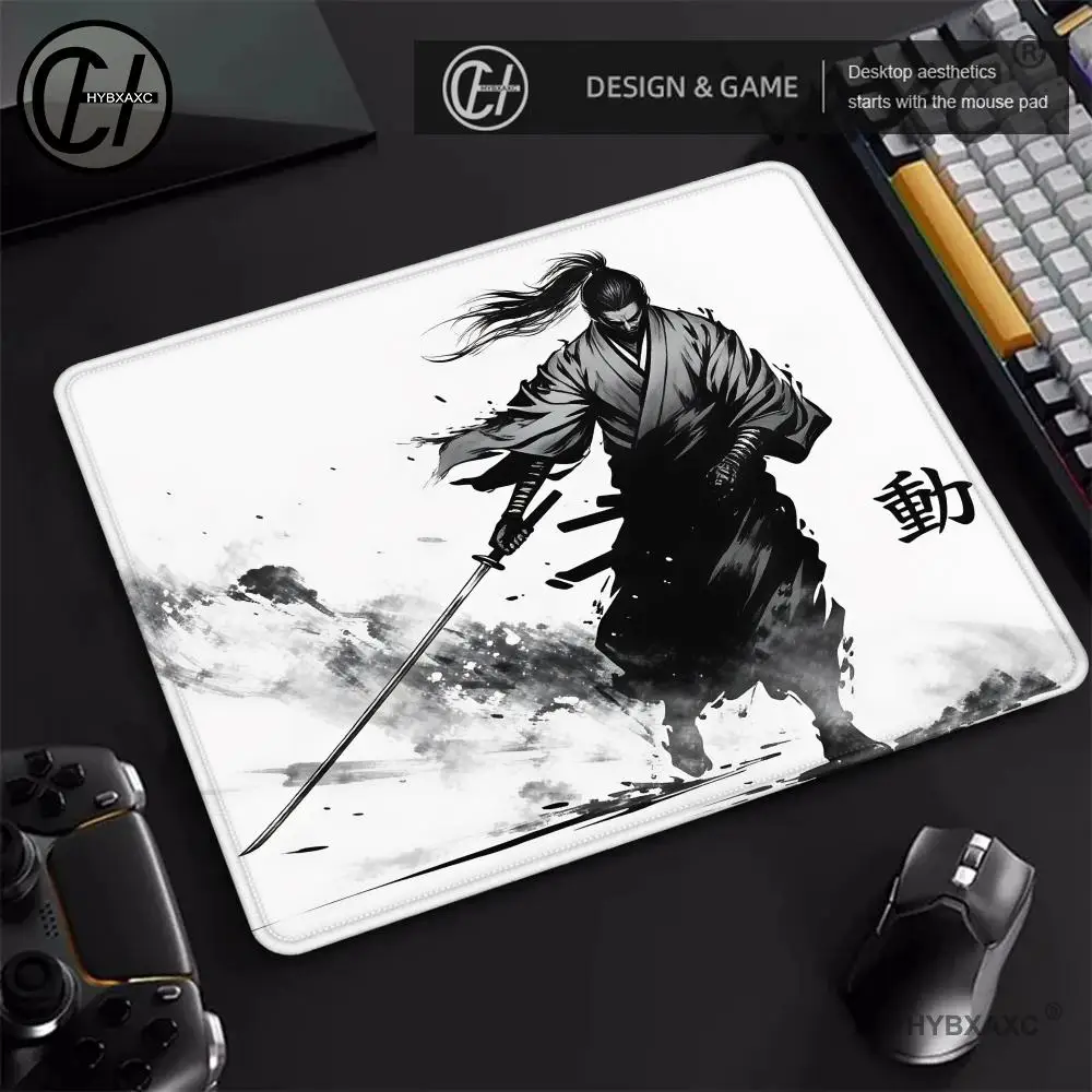 Japanese Samurai Mouse Pad Square Computer Office Game Table Mats Rubber Anti-slip Laptop Mousepads