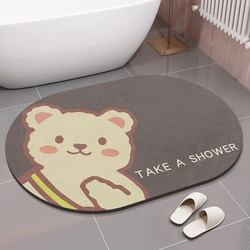 Cushion Diatom Mud Bathroom Floor Mat Water Absorption  Anti Slip Diatomite Toilet Foot  Toilet Water Absorption Door