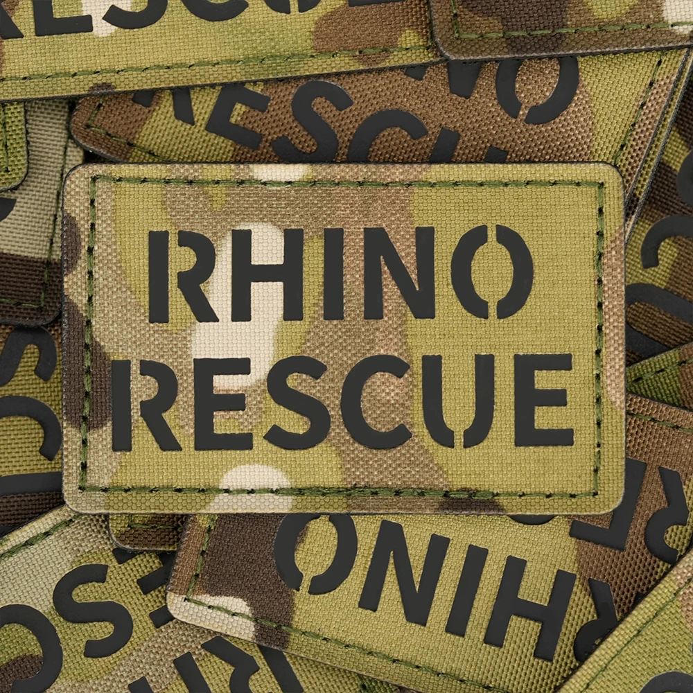 Rhino Rescue Patch Morale Chapter Medic Rubber Medical Paramedic Tactical Morale Badge Patches Hook Fasteners Backing