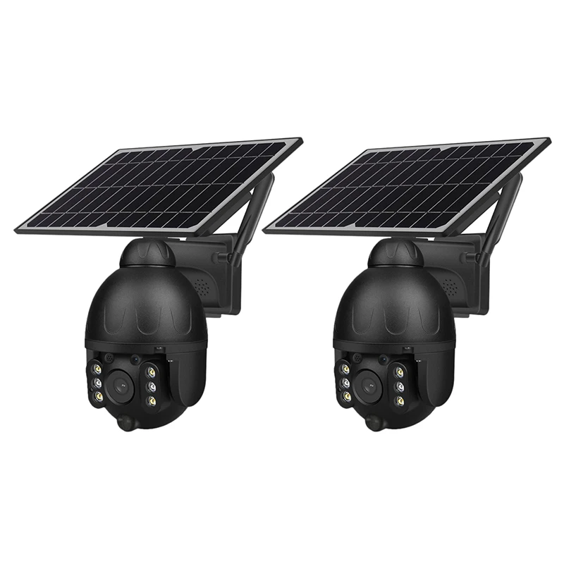 

Surveillance Dome Camera,1080P HD Solar Camera Outdoor PTZ CCTV Camera Security Monitor IP66 Waterproof Black