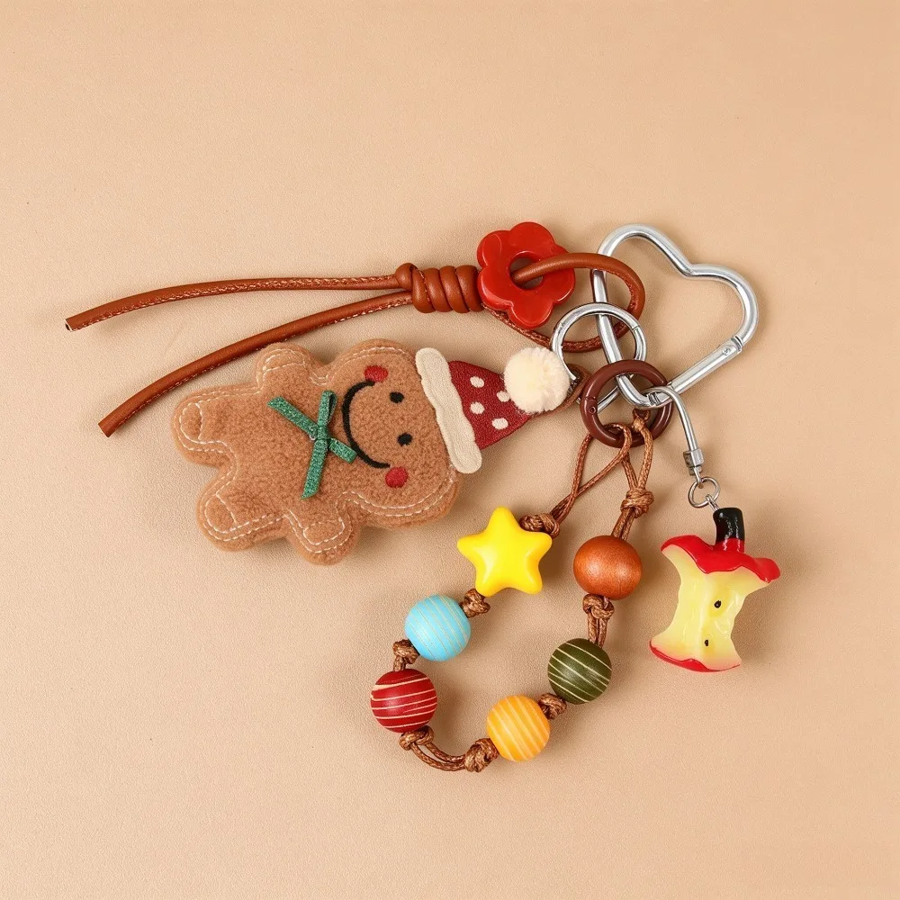 Niedlicher Lebkuchenmann-Taschenanhänger, Plüsch-Stoff-Autohänger, Schlüsselanhänger-Geschenk für die Weihnachtsserie – Detail 3
