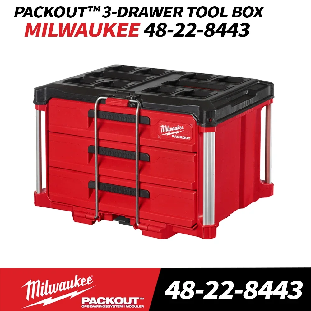 Milwaukee 48-22-8443 PACKOUT Stackable Drawer Tool Box Heavy Storage Case MILWAUKEE Power Tool Cordless Drill Case