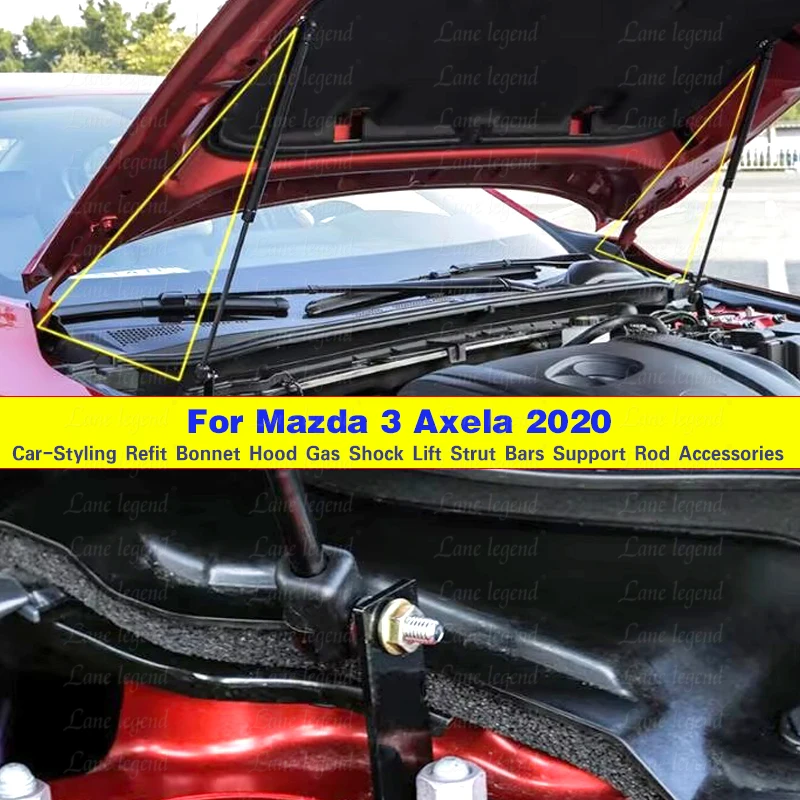 For Mazda 3 Axela 2020 BP Car Bonnet Hood Lift Support Spring Shock Gas Bracket Strut Bars Hydraulic Rod Damper Styling