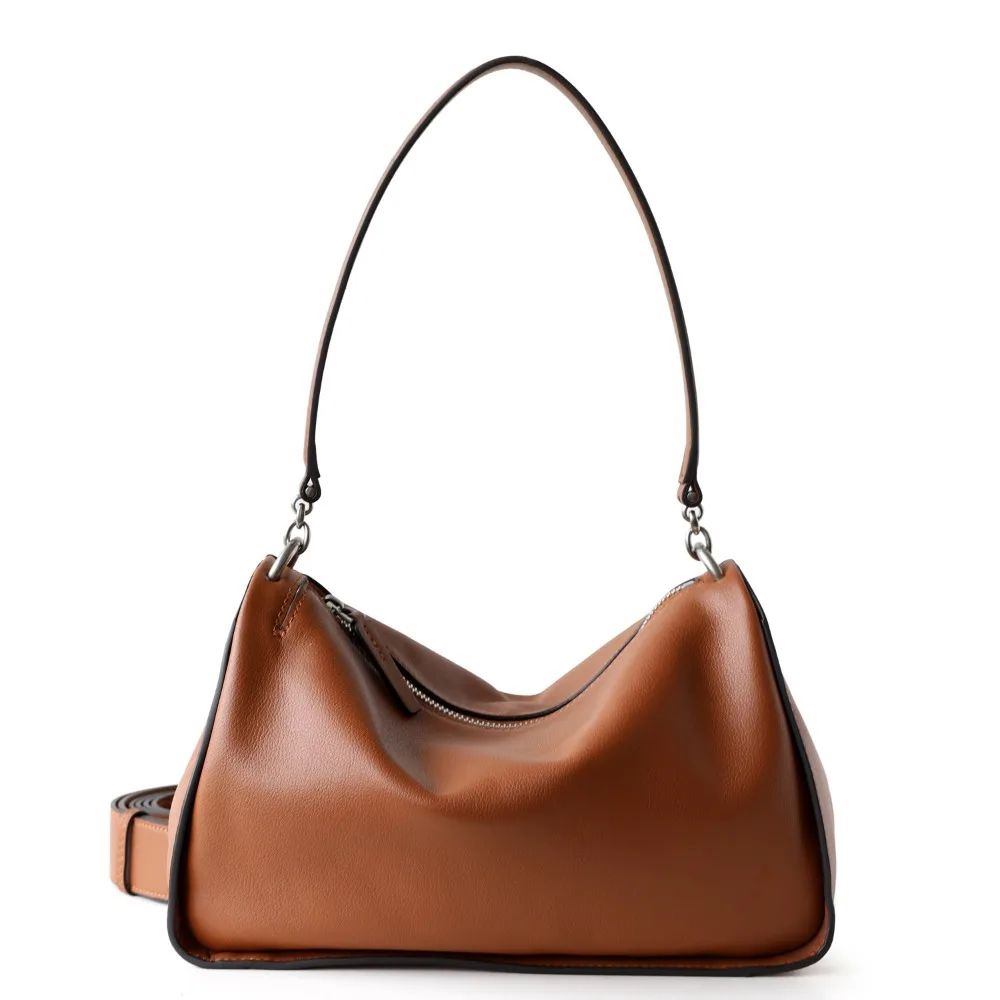 

Повседневная портативная сумка из воловьей кожи первого слоя, классическая простая универсальная модная высококачественная повседневная универсальная сумка-мессенджер, женская сумка