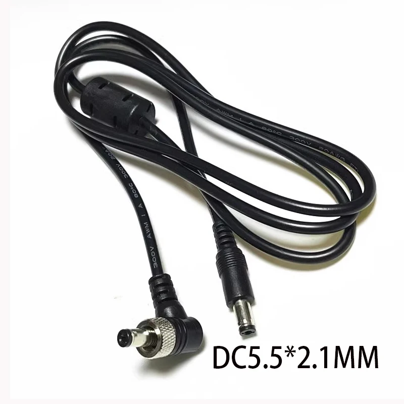 Eblow DC5.5*2.1mm Male to Male With Lock Power Cord All Copper 90Degree fixation Power Cables 1.2M For Monitor projector