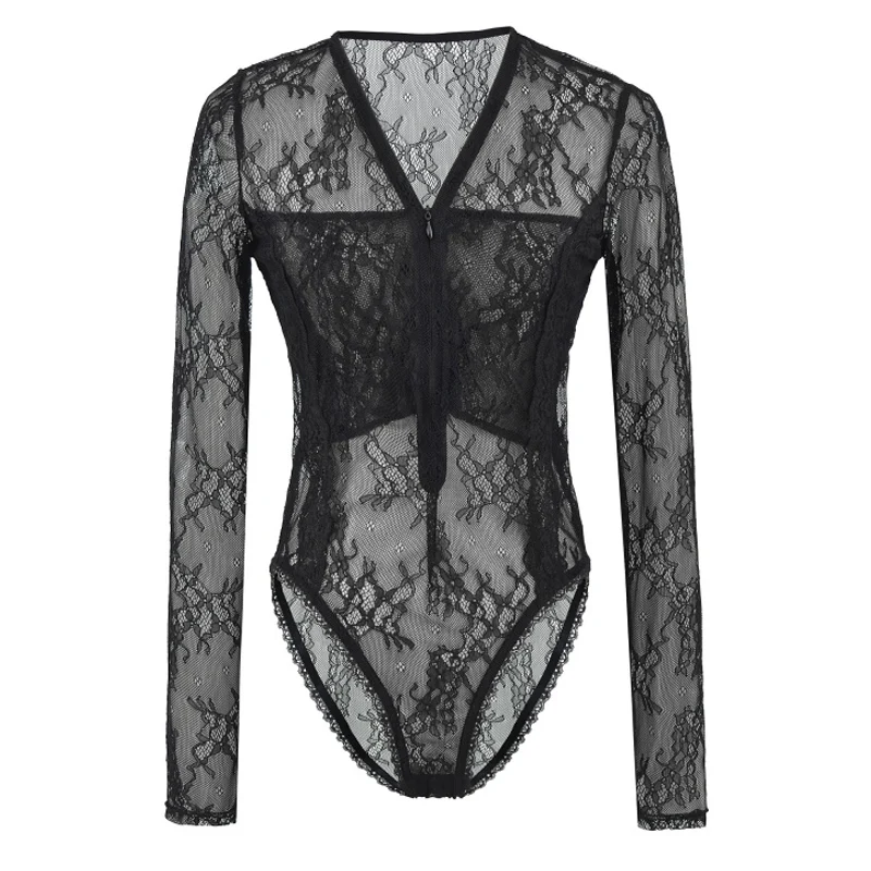 بدلة التخسيس قطعة واحدة مثير فتاة أمريكية Sle الدانتيل طويلة Sve انظر صعبة سستة عالية الخصر ort السراويل الربيع Faion