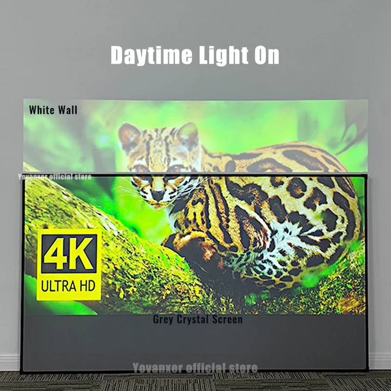 ALR 프로젝션 스크린, 3D 나노 금속 주변광 차단, 고정 프레임 스크린, 일반 투사 프로젝터, 홈 시어터 시네마 8K