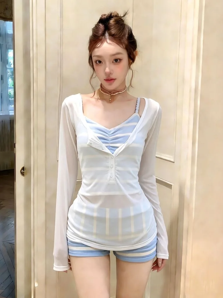 

Women's Sexy Two-Piece Bikini Set Flat-Boted Slimming Small Chest Gathered Beach Vaion Hot Spring Sand Beach Swimsuit