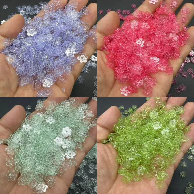 500g Clear Six-Petal Flower Slime Filler DIY Handmade Ball Accessories Universal Small Particles Additives for Slime Making