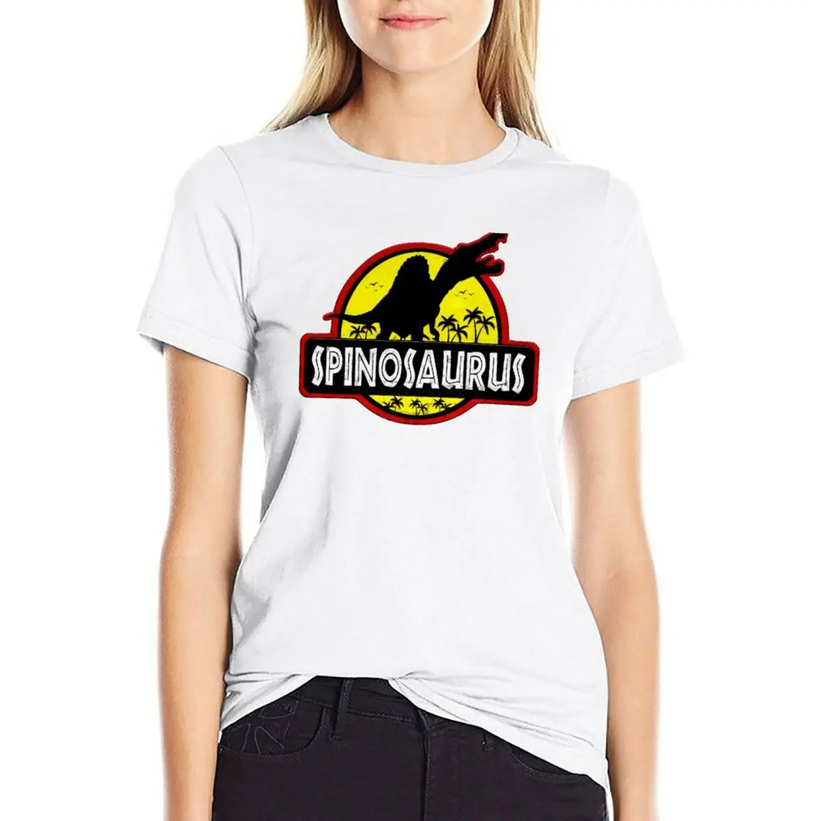 

Spinosaurus Dinosaur Design T-shirt graphics oversized Blouse Women clothing