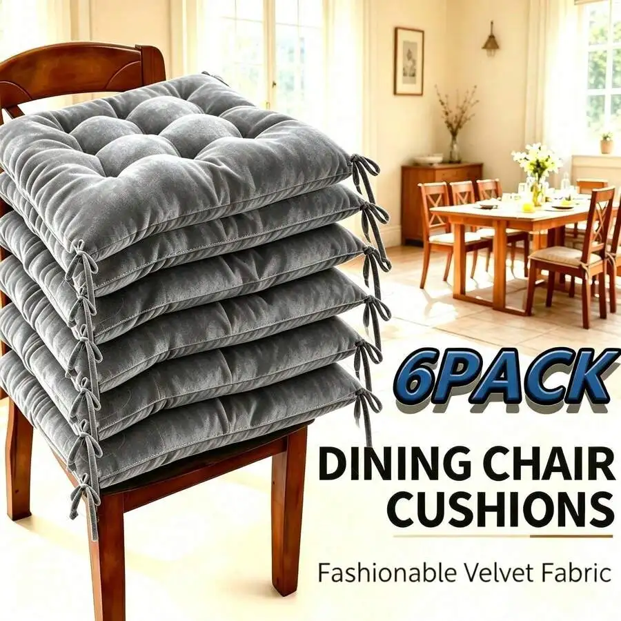 Soft Lumbar Cushion, 6 Pack All-Weather Chair Cushion Compatible For Restaurant / Courtyard Use - Heavy-Duty Soft Seat & Lumbar Pads, Suitable For Dining Chairs, Office, Garden, Car, Couch