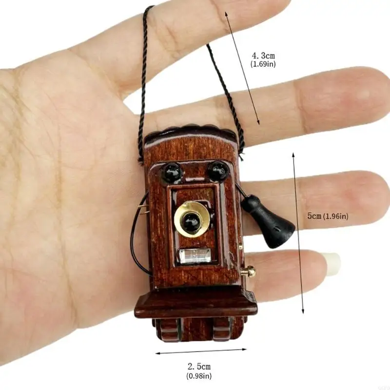 Delicado accesorio decorativo en miniatura para teléfono muñeca antiguo a escala 1/12, regalo para coleccionistas y