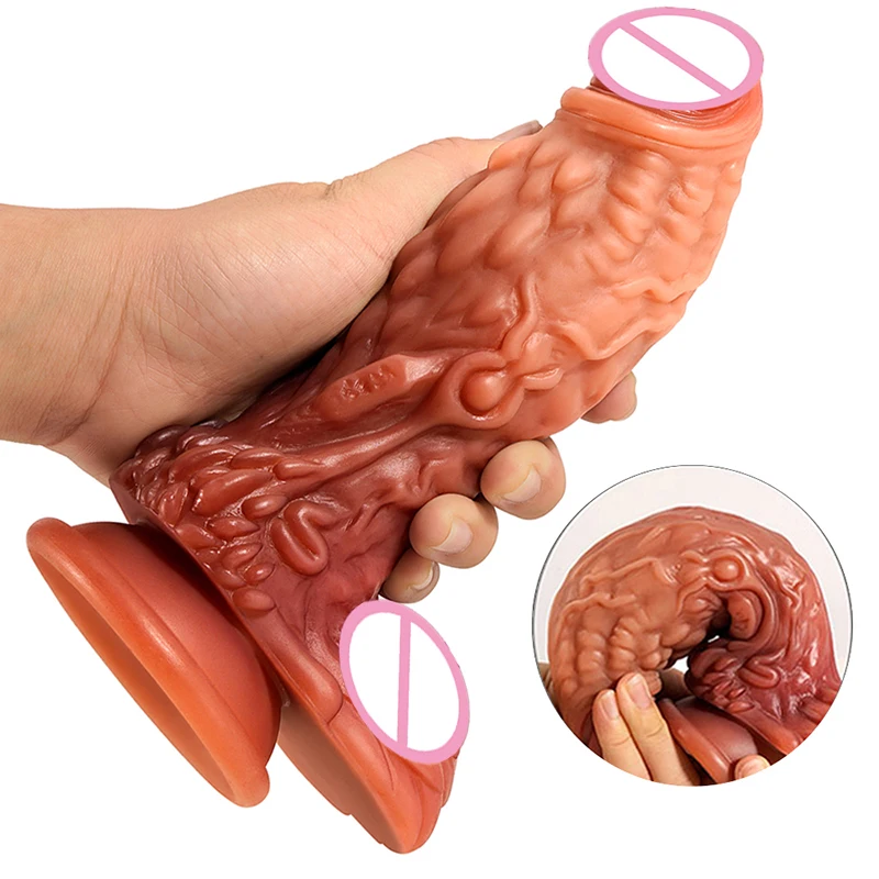 Soft Animal Dildo Realistic Silicone Big Penis Anal Sex Toy Strapon Suction Cup Lesbian Vagina Masturbation For Women G-Spot