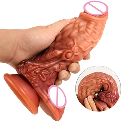 Soft Animal Dildo Realistic Silicone Big Penis Anal Sex Toy Strapon Suction Cup Lesbian Vagina Masturbation For Women G-Spot