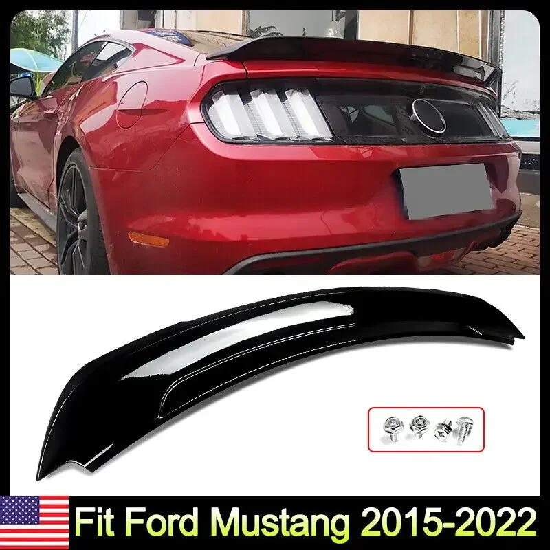 Gloss Black Rear Trunk Spoiler Wing Lip For Ford Mustang GT350 Coupe 2015-2022