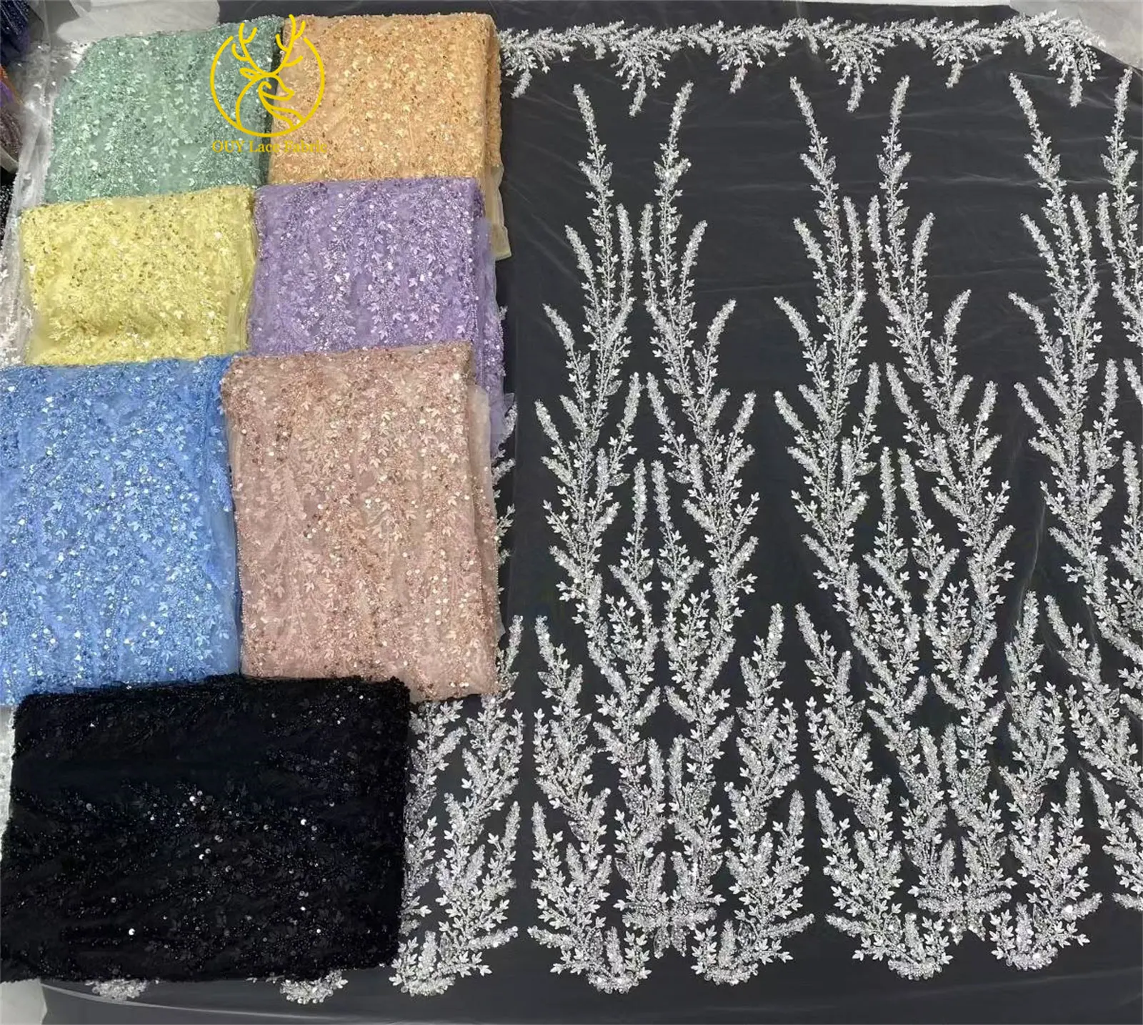 رائجة البيع الأفريقي مطرز أقمشة الدانتيل 2025 فرنسا أنيقة الترتر تول الدانتيل نيجيريا شبكة تول أقمشة الدانتيل لفساتين الزفاف