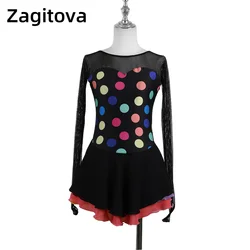 Zagitova Figure Skating Dress For Women Girls Ice Skating Skirt Performance Competition Pole Dance Wave Point