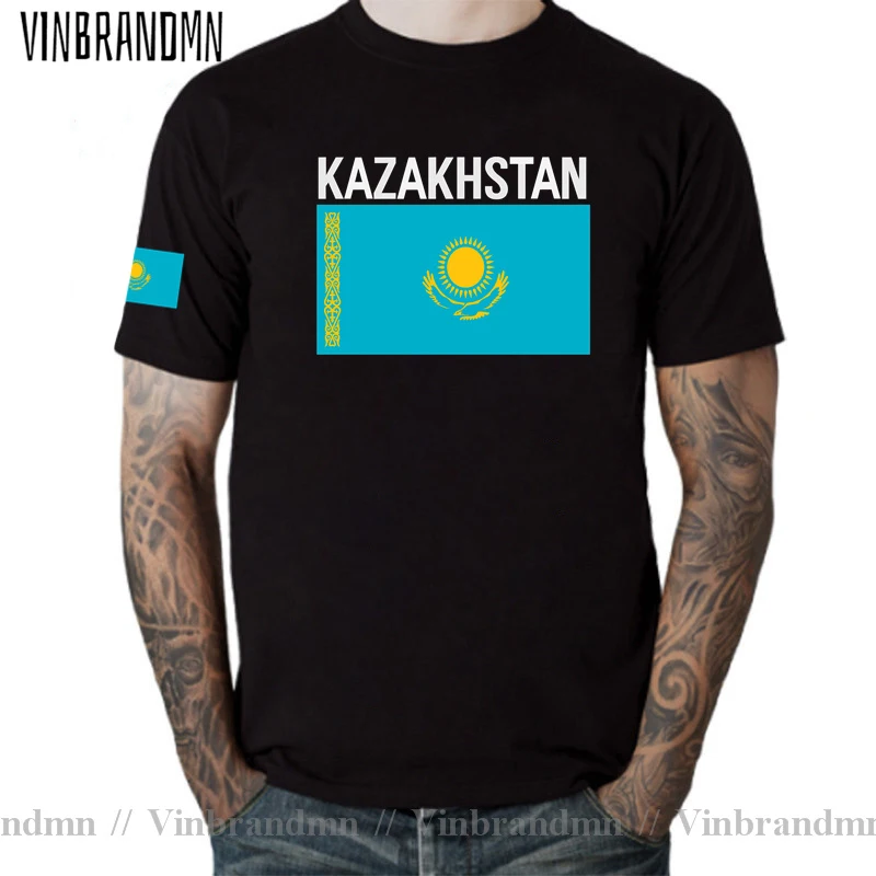 Kazakhstan Mens T shirt Jerseys Nation Team Tshirt Pure Cotton T-shirt Kazakh Clothing New Tops Tees Country Flag KZ Kazakhstani