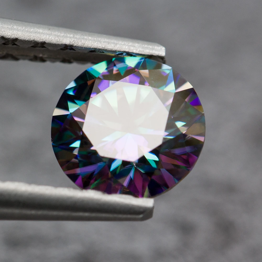 Rainbow Color Moissanite Stone with GRA Certificate 0.5-5.0ct 3Excellent Round Cut Pass Diamond Tester for Jewelry Making