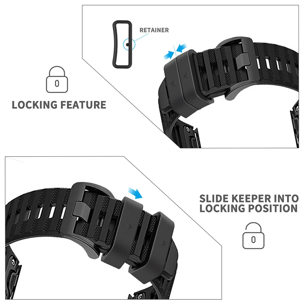 

8Pcs Watch High Grade Silicone Watch Band Fastener Secure Fit for Forerunner 230 630 620 Scratch Resistant Reliable