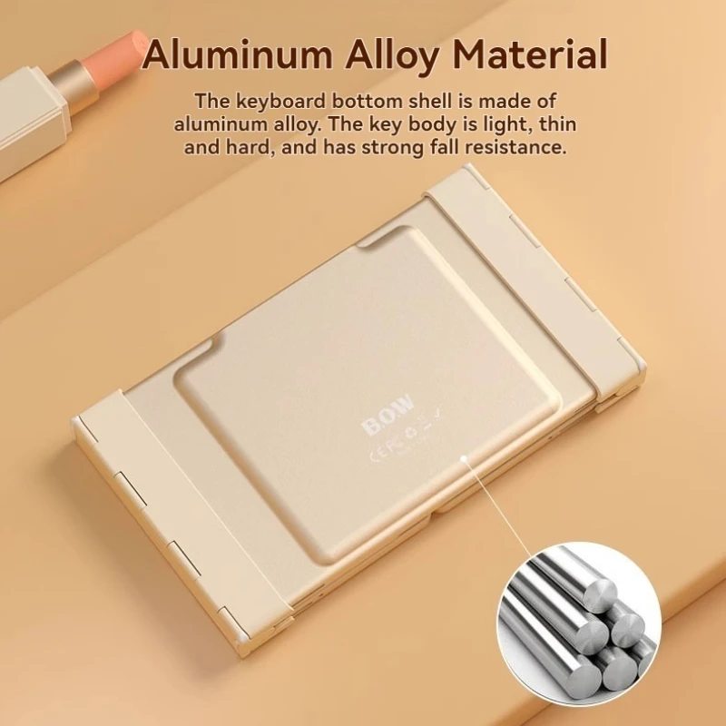BOW Klapptastatur, maßgeschneidert, Bluetooth, kabellos, tragbar und kompakt, Mini, geeignet für Büro, Tippen, Tablet, Laptop, praktisch