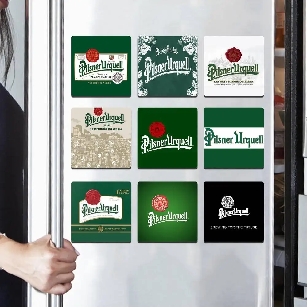 Beer P-Pilsner Urquells 1pc Fridge Magnet Personalized Magnetic Durable Plastic Square Picture Surface Fridge Magnets