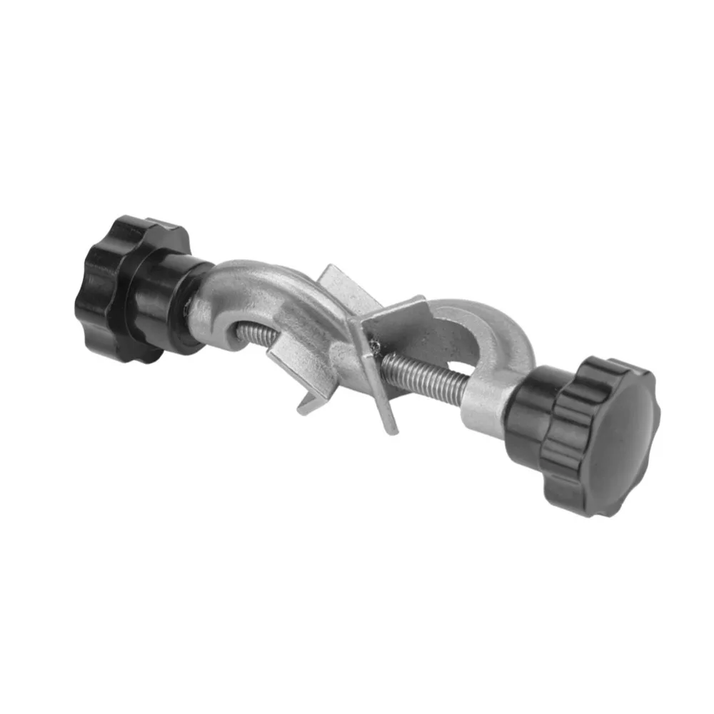 Stainless Steel Lab Stand Clamp Holder Silver Adjustable Grip Right Angle Clip Cross Design Laboratory Clamp Holder