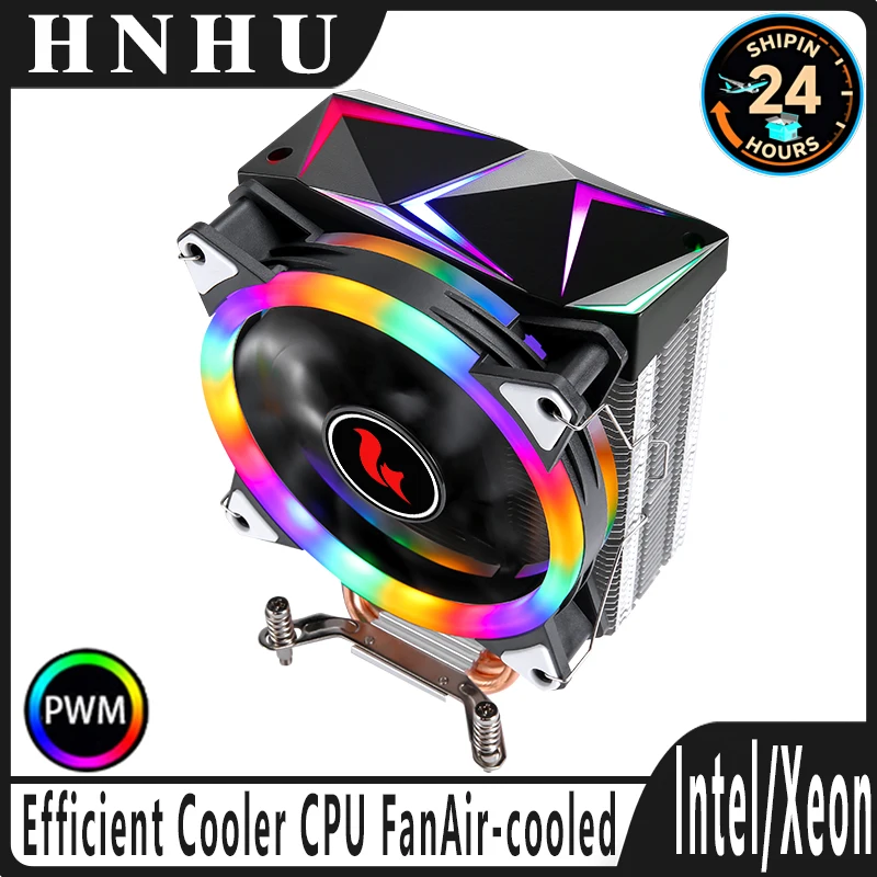 

HNHU Air-Cooled Processor Intel i5 i7 i9 X99 CPU Fan 120mm 4pin/PWM 4/6 Heat Pipe Cooler Compatible LGA2011 115X 1200 1700 1851