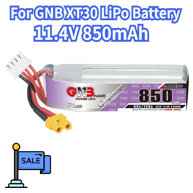 

For GNB 850mAh HV 3S 60C 120C 11.4V XT30 LiPo Battery Long Range Beta75X Cine Whoop Mini Micro FPV 1.6 To 2 Inches