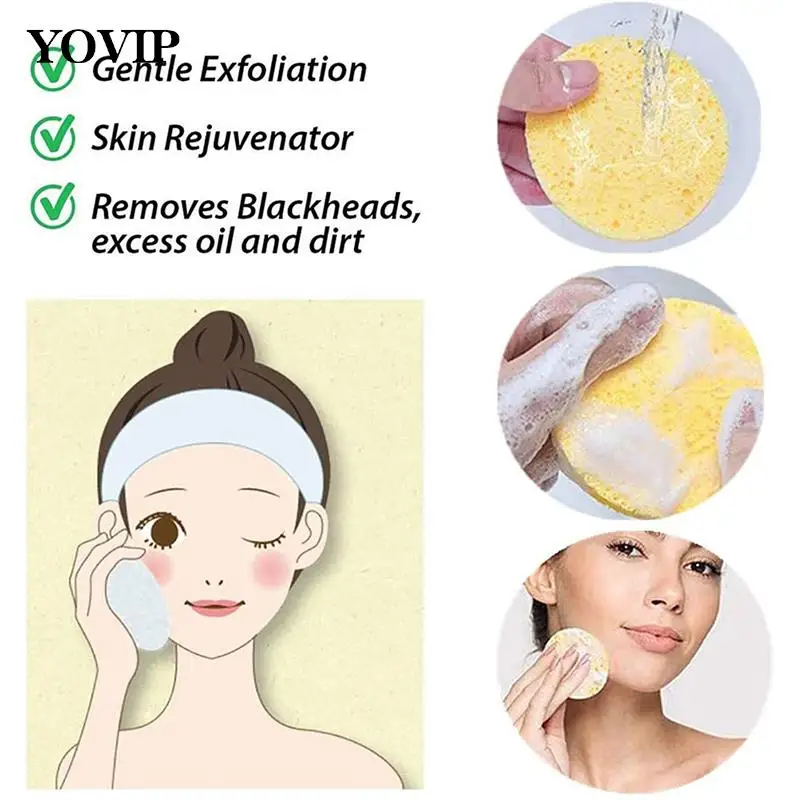 50/100Pcs Makeup Removal Cotton Face Washing Brush Tools Compressed Natural Cellulose Facial Cleansing Sponge