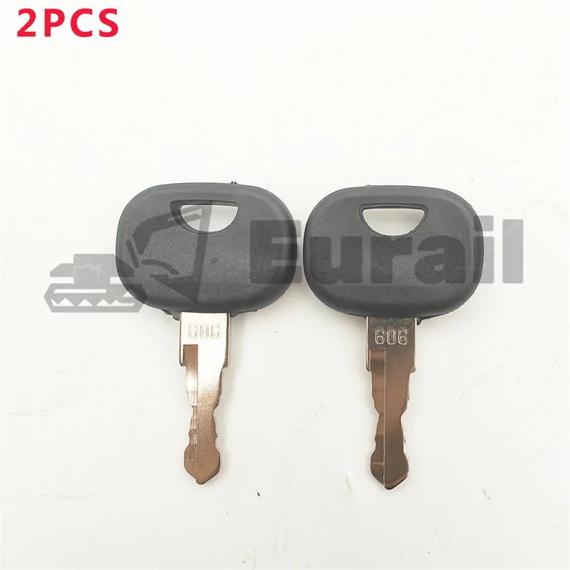 2 pcs Ignition Starter Key 14606 606 for Liebherr & John Deere Heavy Equipmen