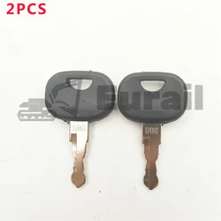 2 pcs Ignition Starter Key 14606 606 for Liebherr & John Deere Heavy Equipmen