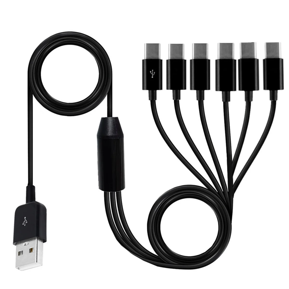 Charing Cable6-In-1 USB Type C Splitter Cable C Data Transmission Charing Cable for Phone Tablet 1.5m