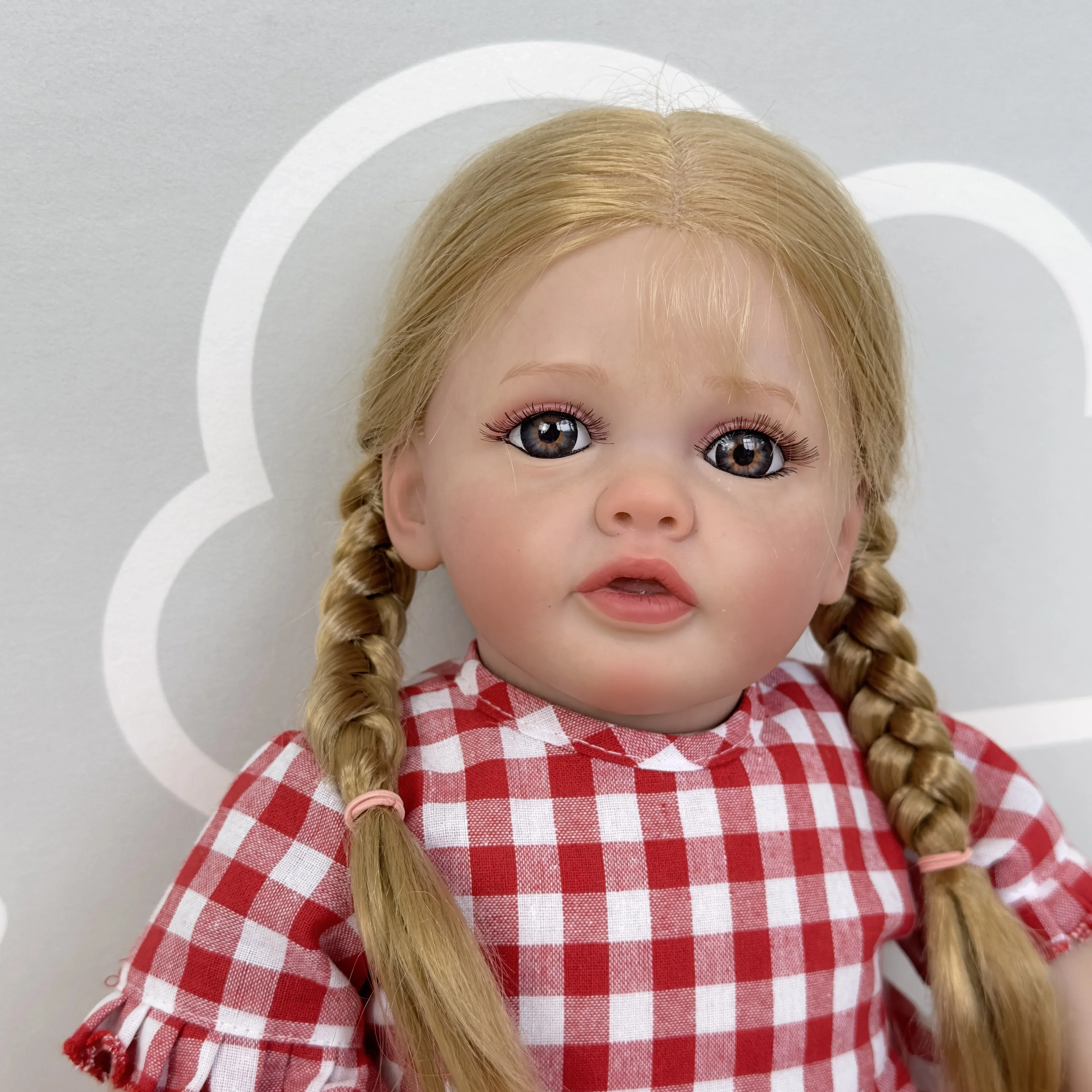 

NPK 24 дюйма, высокое качество, ручная роспись, кукла, 3D кожа, Reborn Betty, мягкая ткань, светлые волосы с корнями тела